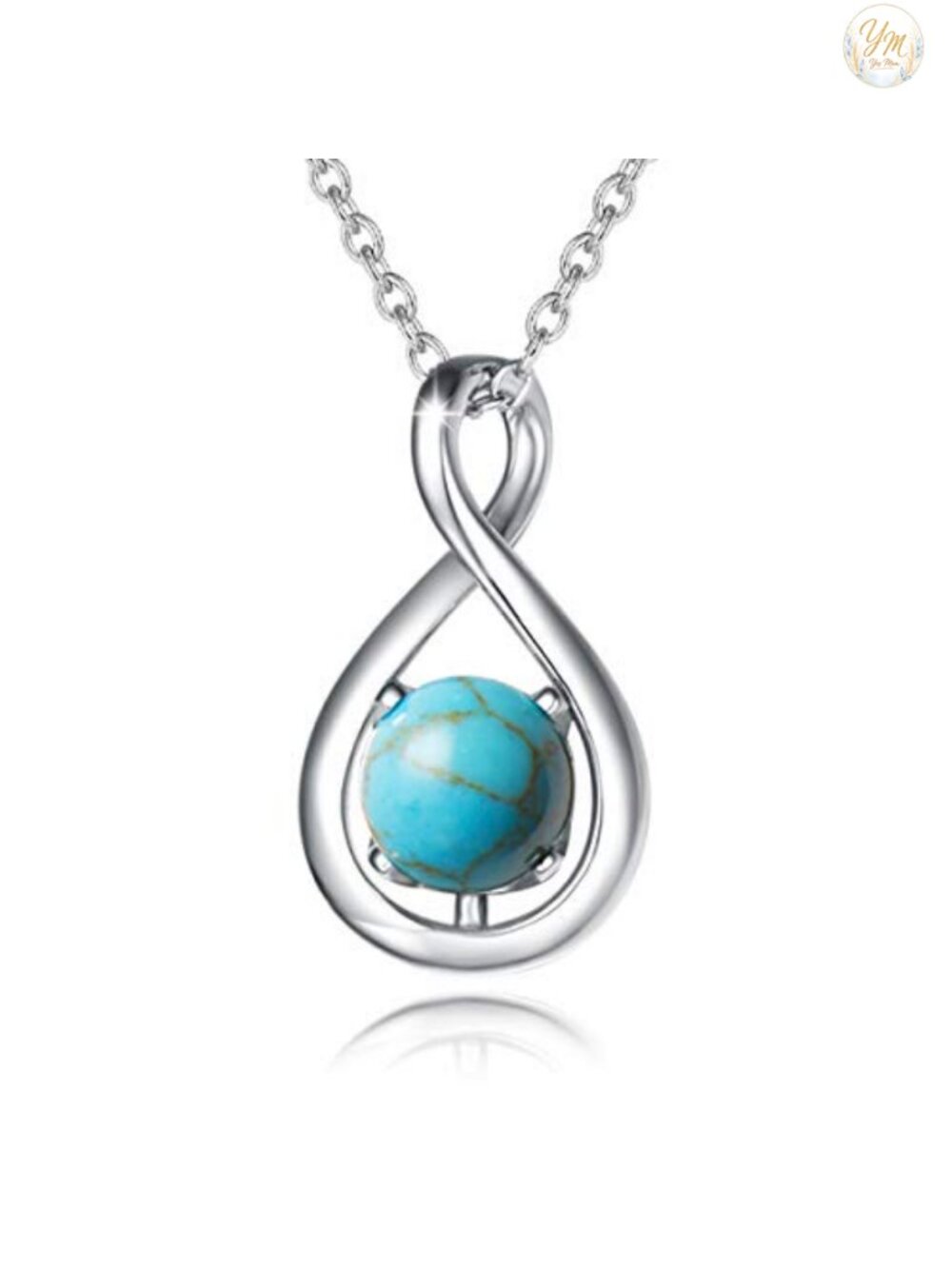 Infinity Birthstone Necklace 925 Sterling Silver Pendant